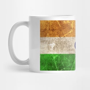 Vintage Aged and Scratched Indian Flag Mug